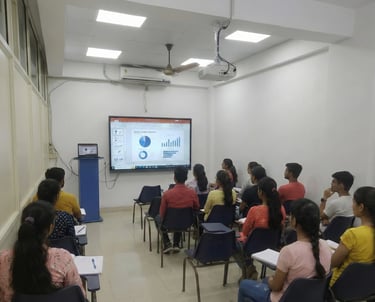 Pixel master classes classroom , students learning how to crack banking job