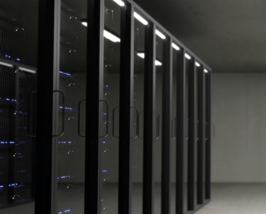 a long row of servers in a server room
