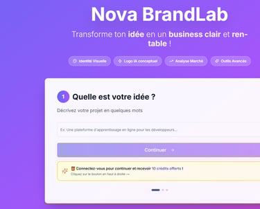 Nova BrandLab - Générateur de projet et de marque en ligne en France.
