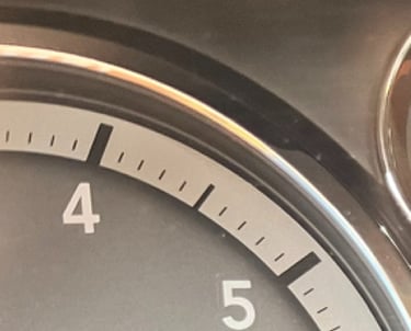 Gauge Cluster with key in ignition displaying on screen