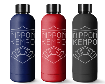 three bottles with the nippon kempo logo