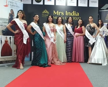Priya fashions sponsors beauty pageant Mrs. India & contest wear her stunning gown collection eauty