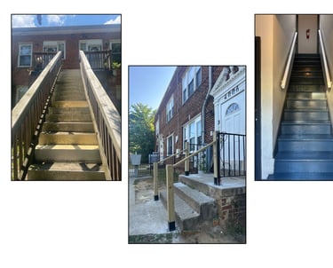 renovated stairs on an apartment building