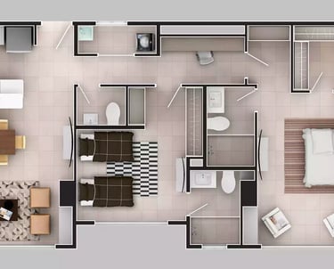 render planta ambientada