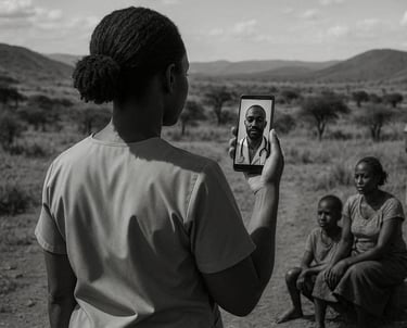 person doing telehealth in Africa on portfolio of William McCleary