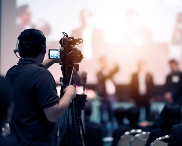 Videographer recording an event