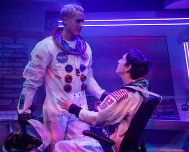 Casey Murphy in Spaceman at Urbanite Theatre (photos by Sorcha Augustine)