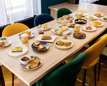 table de petit déjeuner, breakfast table, brunch