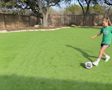 Backyard artificial turf