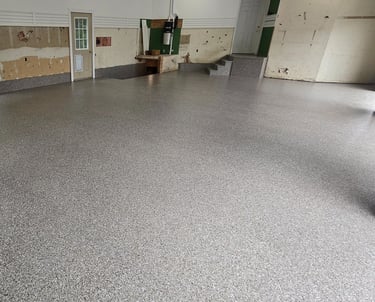 Smooth lasting residential garage floor installation