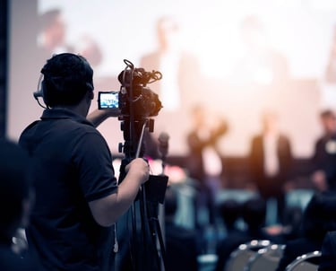 Videographer recording an event 