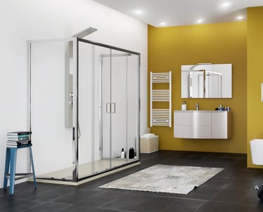 Sostituzione vasca con doccia rapida: risultato finale del bagno rinnovato.