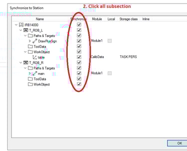 sync all subsection