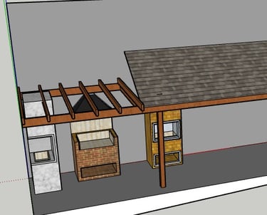 Projeto em 3D de Churrasqueiras e Telhado pela São Paulo Telhados
