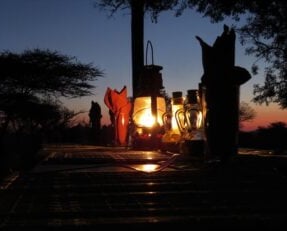 Sunset and self catering with private toilets at Albizia safari tents and glamping in Hluhluwe