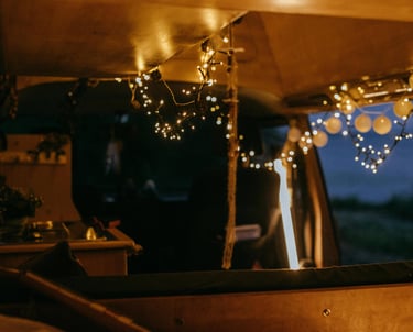 lightning in campervan