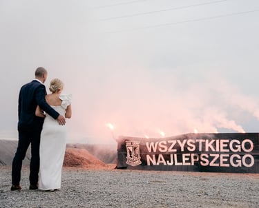 transparent stadionowy herb lech poznań kolejorz gostyń pirotechnika kibice wesele brama weselna