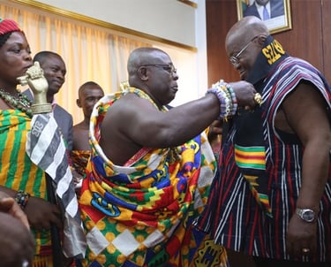 Togbe Kwaku Ayim IV with His Excellency President Nana Akuffo Addo