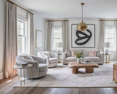 a living room with a couch and a coffee table