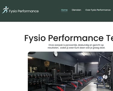 De website van Fysio Performance Texel