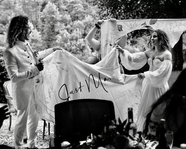 Just married et éclats de rires des mariés