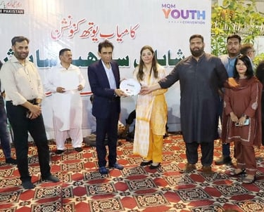 Nadir Qureshi with khalid maqbool and mustafa kamal and digital team mqm pakistan