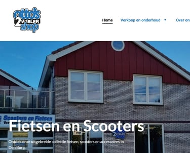 Website van Otto's Tweewielershop