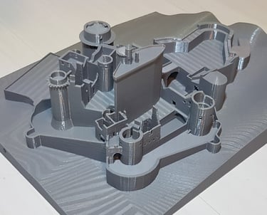 Maquette architecture château médiéval Bonaguil