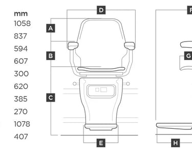 infinity stairlift dimensions