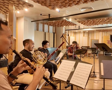 A recording session with Sawasdee Woodwind Quintet