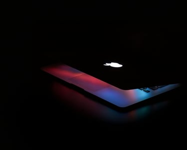 a laptop computer with a laptop on a black background