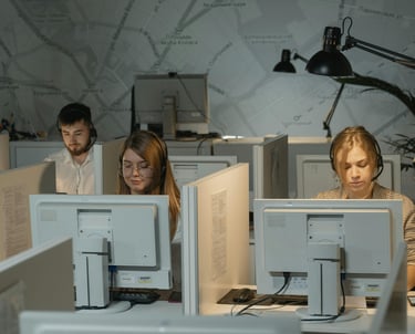 Call Center Operator Working At Night