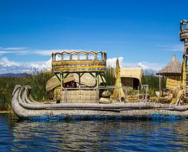 Traditional reed boat on Lake Titicaca shows the rich history of craft and generational knowledge