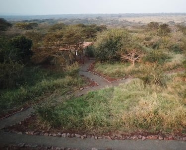 Dome tent glamping sites with private bathrooms at Albizia camp in Hluhluwe