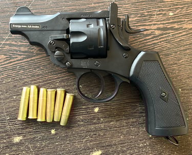 webley 2.5 inch co2 air gun with shell