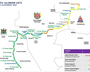 LRT3 route and stations