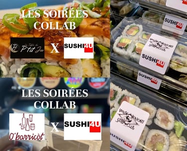 un collage photo de collaborations avec SUSHI4U