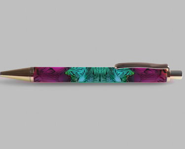 a pen with a pen and a pen on it