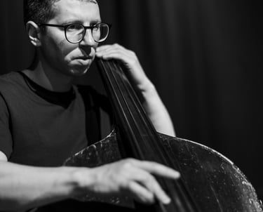 Photo by Fran Marshall. Playing in Ireland with Jess Gillam. Playing my 1860 Northern English bass