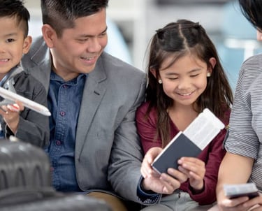 Family arrival airport travel immigration