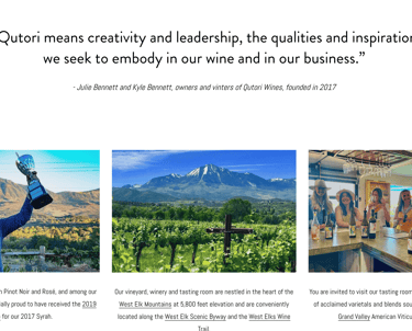 Qutori Wines website refresh by Robin Arthur in Paonia, Colorado