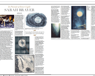 image of the two-page interview with sarah brayer in asian art newspaper
