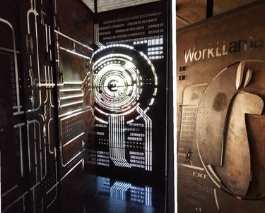 Company Branding in metal installation