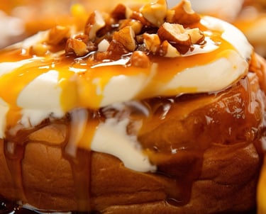 a plate of baked baked baked baked potatoeshells and caramelade
