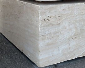 Blok kamienia trawertyn, blok kamienny trawertynowy włoski Bianco