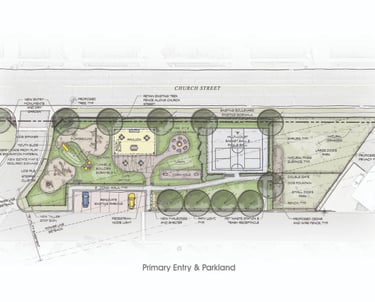 a drawing of a plan for a park