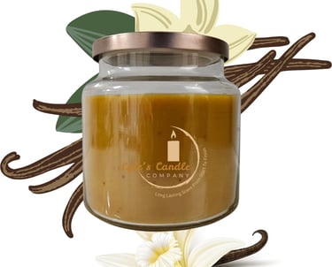 a candle with cinnamon and vanilla