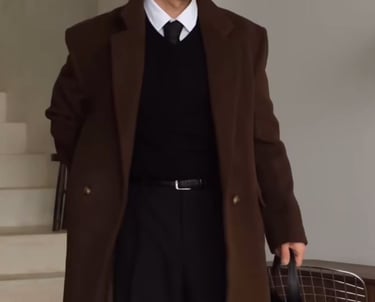 a man in a suit and tie is holding a briefcase