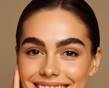 a woman with a smile on her face and a smile on her face