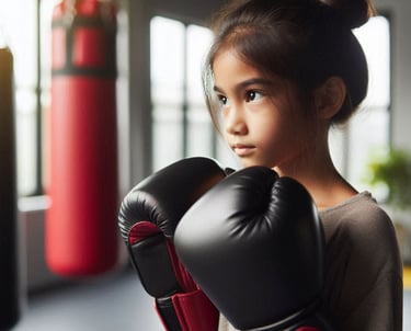 Image of a child athlete/boxer - AI generated